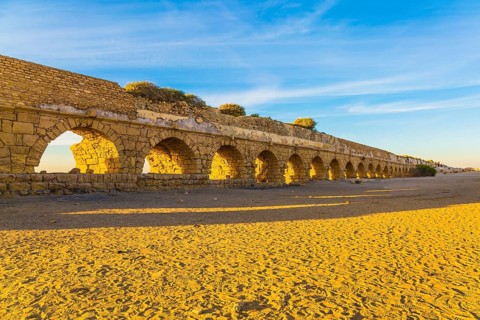 High aqueduct, built under the reign of Herod the Great. Concept of active, ecological and
