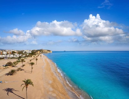 Paradis or Paraiso beach playa in Vila Joiosa of Alicante of Spain also Villajoyosa of Costa Blanca