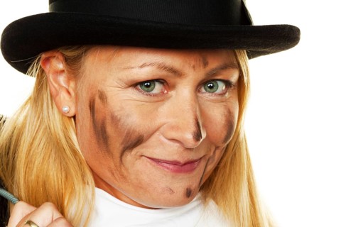 Woman as a chimney sweep. Lucky charm for New Year's Eve and the turn of the year. Austria