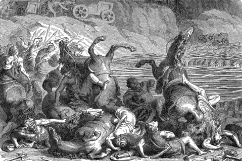 Alexander the Great fighting against the Thracians, 335 BC
