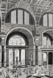 The Baths of Caracalla in ancient Rome, Italy, Reconstruction, Europe