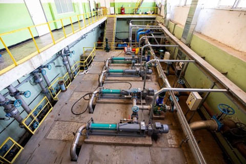 Electric pumps in a wastewater treatment facility