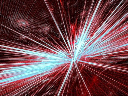Abstract rays burst - computer-generated image. Fractal geometry: glowing lines like star.