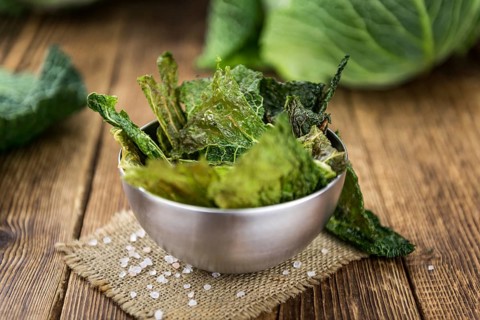 Some fresh Savoy Chips (selective focus, close-up shot)