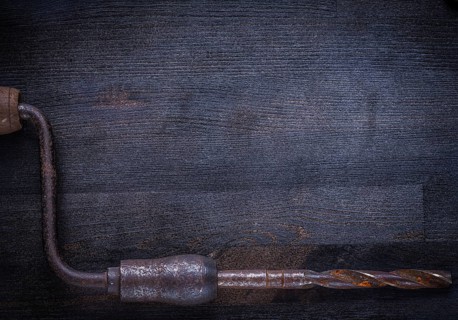 Vintage hand drill with copyspace