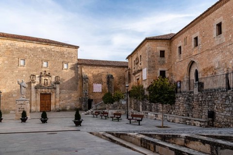 Caleruega, Spain, April 16, 2019: Museum of Santo Domingo de Guzman in the medieval village, Europe