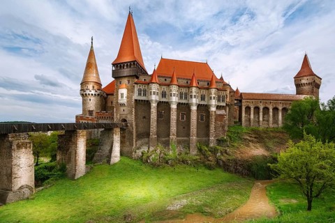Old Gothic-Renaissance castle in Transylvania, Hunedoara, Romania Hunedoara, Romania, Europe