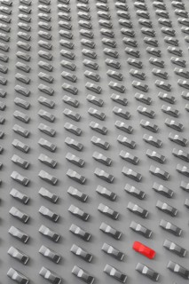 Modern art, wall design with mini cars, Pinakothek der Moderne, Munich, Bavaria, Germany, Europe