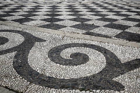 Seville Sevilla Plaza de Espana stone mosaic floor Andalusia Spain square
