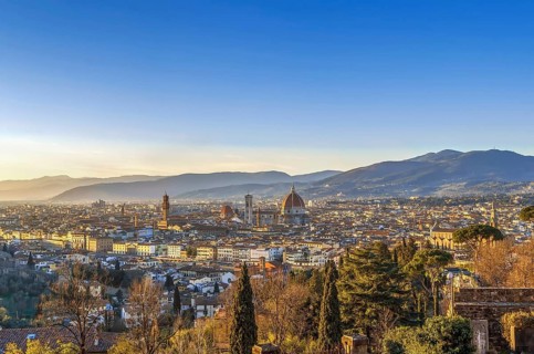 View of Florence from Michelangelo hill., Italy, Europe