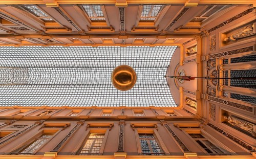 Brussels Old Town, Brussels Capital Region, Belgium, 12 06 2019 Ceiling of the Royal Galeries of