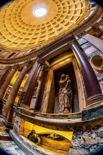 Italy, Rome, Pantheon. Tomb of Raphael and dome Austria, Europe