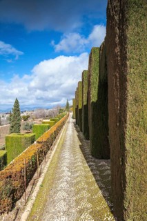 Gardens of La Alhambra in Granada, Spain, Europe