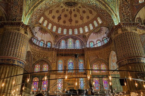 Blue mosque interior, istanbul, turkey