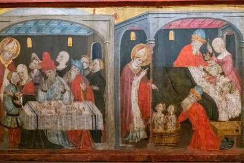 Saint Nicholas altarpiece, Gabriel Moger, 1407-1410, tempera on wood, Roser Vell church, pollensa