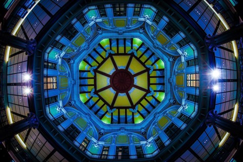 Ceiling painting of Tokyo Station. Shooting Location: Tokyo metropolitan area