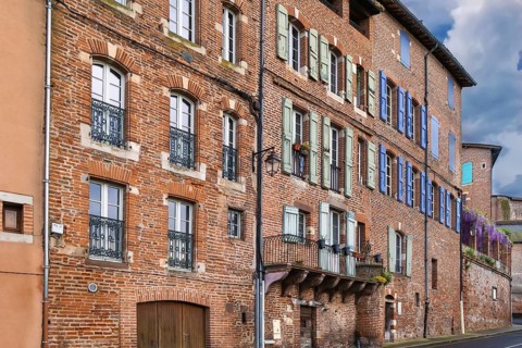 Street in Albi historical center, France, Europe