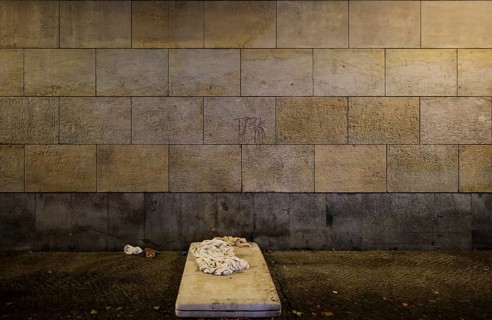 Germany, Berlin, 19.11.2024, Homeless camp under the underground viaduct (Magistratsschirm),
