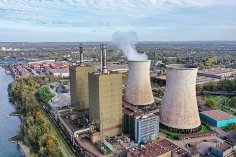 Gas-fired power station in a metallurgical plant in Duisburg, North Rhine-Westphalia, consisting of