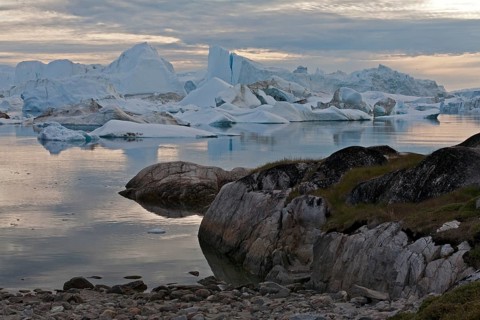 Ilulissat Icefjord, Greenland, under the midnight sun, North America