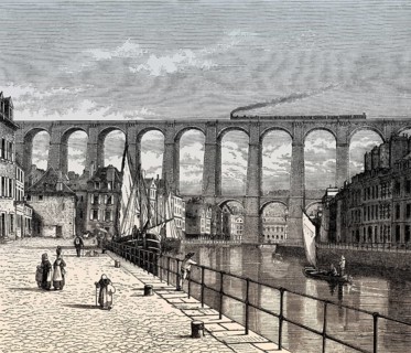Viaduc de Morlaix, Morlaix, Finistère department of Brittany in northwestern France, 19th century