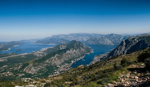 Mountains around the Bay of Kotor. Mount Lovcen.