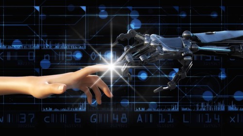 Artistic 3D illustration of artificial intelligence