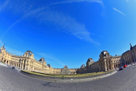 Paris, September 8: The world-famous Louvre - September 8, 2012 in Paris. Tourists take pictures of