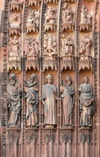 Strasbourg Cathedral, Cathédrale Notre-Dame de Strasbourg, centre west portal, wall figures: