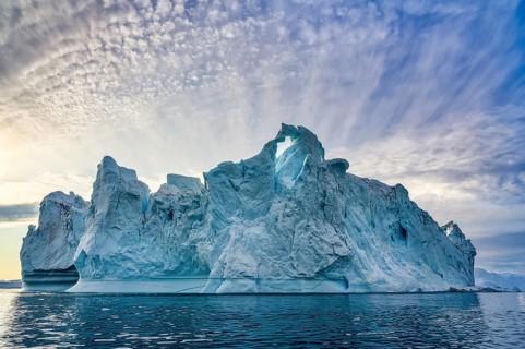 Greenland Ilulissat glaciers at fjord Disco Bay West Greenland