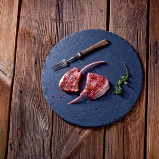 Raw cut rack of lamb