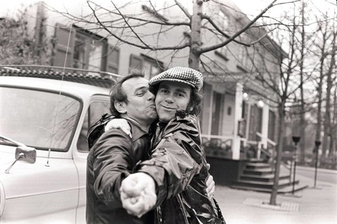 Elton John. English singer, songwriter born march 25 1947. Pictured wearing a chequered cap and a