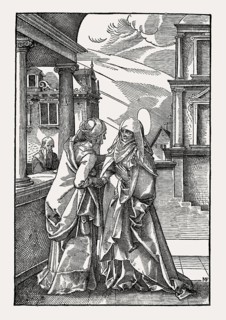 Welcome to Mary by Elizabeth, Tobias Stimmer, 16th century, facsimile of the 19th century