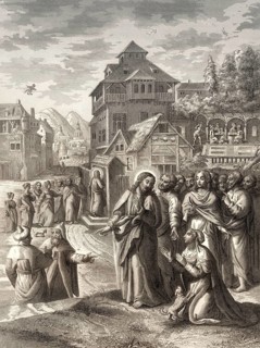 The Faith of a Canaanite Woman, New Testament, steel engraving 1853, digitally restored