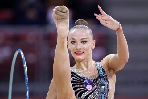 Sofia, Bulgaria - 27 March, 2021: Ekaterina Vedeneeva of Slovenia performs during the individual