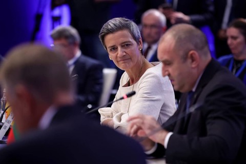 Sofia, Bulgaria - 9 July, 2021: Executive Vice President of the European Commission Margrethe