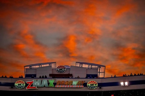 Sep 22, 2023-Concord, NC: The sun sets on zMax Dragway as it plays host to the NHRA Series for the
