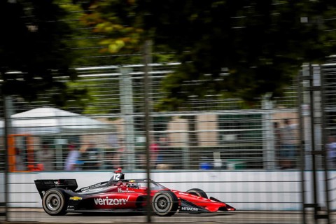 WILL POWER (12) of Toowoomba, Australia runs through the streets during the Honda Indy Toronto in