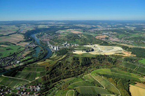Aerial view of Lengfurt in the Main-Spessart district