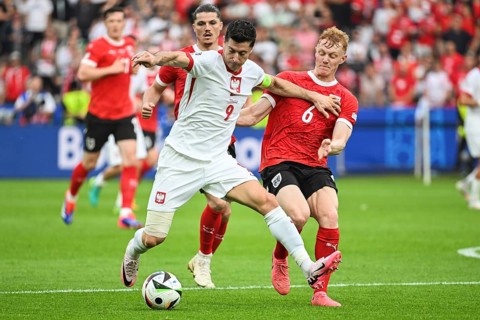BERLIN, GERMANY - JUNE 21, 2024: Euro 2024 Groupe D match Poland vs Austria 1:3. In action Robert