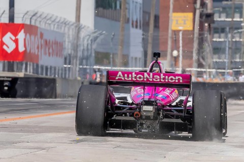 INDYCAR driver, HELIO CASTRONEVES (06) of Sao Paulo, Brazil, travels through the turns in his Meyer