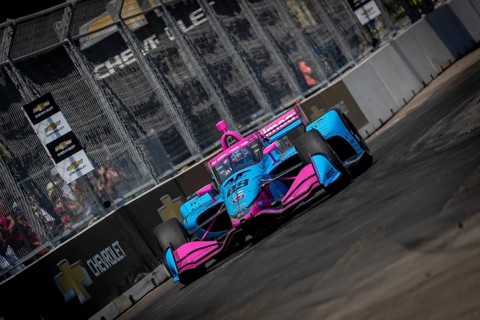 INDYCAR driver, DEVLIN DeFRANCESCO (29) of Toronto, Canada, travels through the turns in his