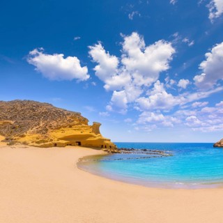 Cocedores beach in Murcia near Aguilas at Mediterranean sea of spain