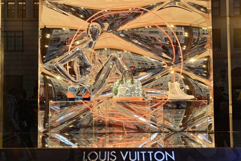Manhattan, New York City, New York, USA, North America, Luxury Louis Vuitton storefront with modern