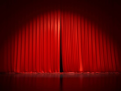 A typical stage curtain background 3D illustration