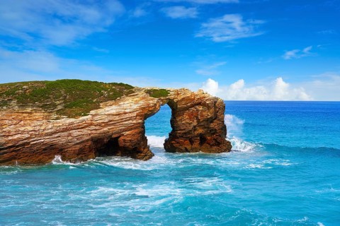 Playa las catedrales Catedrais beach in Ribadeo Galicia of Lugo Spain