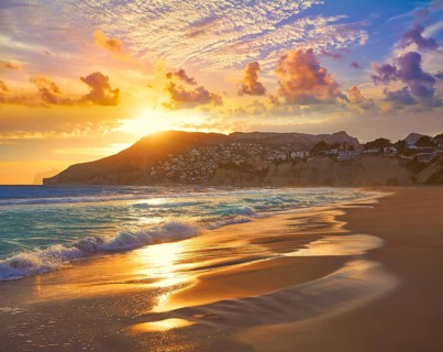 Arenal Bol beach in Calpe also Calp in Alicante of spain at Costa Blanca Arenal-Bol