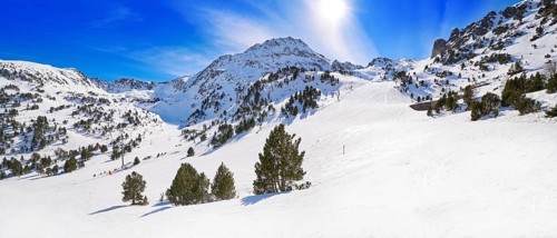 Ordino Arcalis ski resort sector in Andorra at Pyrenees