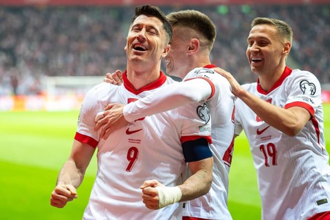WARSAW, POLAND - MARCH 21, 2025: Qualifications for FIFA World Championship 2026. Match Poland -