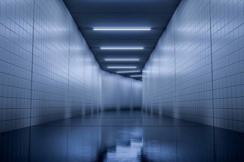 A typical underground corridor background 3d illustration